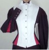 Fitted Blouse in black and white with red trim, Ladies (1900s)