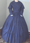 1840s Folded Fan Front Day or Tea Dress, 19th Century (1800s) Ladies dresses