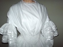 1848 Day, Evening or Wedding Fan Front Dress, 19th Century (1800s) Ladies