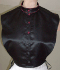 Ladies 1870s Day or Evening Bustle Dress of Silk Upholstery material, Bertha