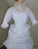 Ladies 1870s Day or Evening Bustle Dress, front view