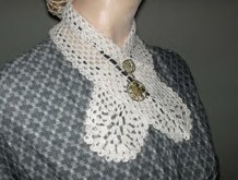 Crochet Necktie Collar, 19th Century (1800s) Ladies Dresses