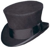Black Men's Bell Crown Top Hat / Topper