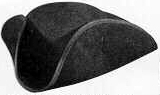 4" Tricorn, 18th and early 19th Century (1800s) men's hat