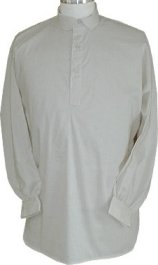 Civilain Shirt in Muslin - Bleached or Unbleached, 19th Century (1800s) Men's Clothing