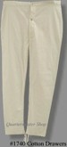 Natural Cotton Drawers / under-trousers, 19th Century (1800s) Men's Clothing