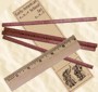 Cedar Pencils and 6'' ruler. 19th Century (1800s) School house and Students Supplies.