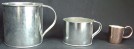 Tinware cups in 3 sizes (1800s/19th Century)