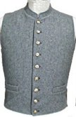 C.S. Civil War Military Standing Collar Vest - medium grey, American Civil War Uniforms