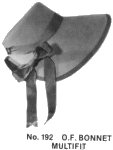 Old Fashion Bonnet (O. F. Bonnet), 19th Century (1800s) Ladies Hat