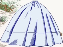 Ladies day and evening skirt. Victorian & Civil War underpinnings