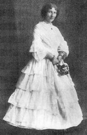 1848 Day, Evening or Wedding Fan Front Dress, 19th Century (1800s) Ladies