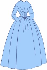 1850s Day or Evening Dress, 19th Century (1800s) Ladies Dresses