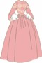 1860s Pagoda Day or Evening Dress, 19th Century (1800s) Ladies Dresses