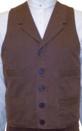 Civilain Single Breasted Notched Collar Vest, 19th Century (1800s) Men's Clothing