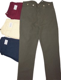 Saddle-Seat Canvas Duck Civilian Trousers / Pants
