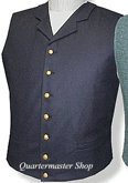 U.S. Civil War Military Notched Collar Vest - dark blue, American Civil War Uniforms