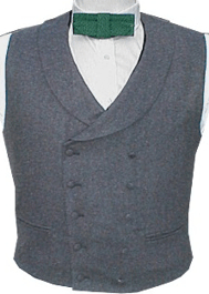 Civilain Double Breasted Shawl Collar Vest, 19th Century (1800s) Men's Clothing