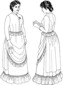 circa 1883-1884 Three Piece Ensemble (Bodice, Skirt & Overskirt). By Past Patterns #905, #906, #907, 19th Century
