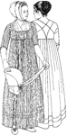 Circa 1796-1806 Front Closing Gown by Past Patterns. #031