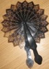 Ladies Hand Fan, Black Horn with Handle
