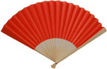 Ladies Hand Fan, Bamboo with Red Paper
