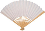 Ladies Hand Fan, Bamboo with White Paper