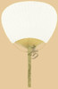 Ladies Hand Paddle Fan, Bamboo with White Paper