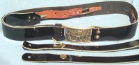 Cavalry Officer's Dress Sabre Belt, Regulation Black Enameled Leather