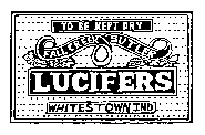 Lucifers, wood matches in package