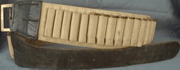 Prairie Belt, Tan Webbing with Black Leather and Brass Buckle