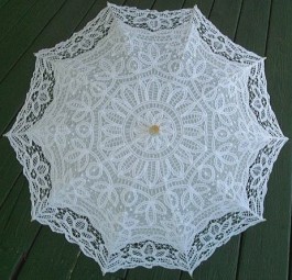 Ladies battenburg lace parasol